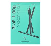Clairefontaine 96733C - Bloc Grapado GraF'it - 80 Hojas de Papel de Dibujo Boceto Liso - Hojas Desprendibles - A6 10,5x14,8 cm 90g - Cubierta Turquesa - Paquete de 5 Blocs