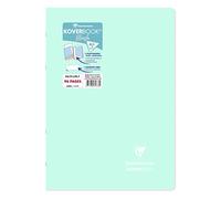 Clairefontaine 971773C - Koverbook BLUSH piqué PP bicolore opaque 21x29,7cm 96p ligné Menthe à l'eau/Rose poudré