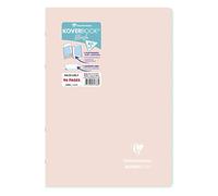 Clairefontaine 971778C - Koverbook BLUSH piqué PP bicolore opaque 21x29,7cm 96p ligné Rose poudré/Menthe à l'eau