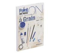 Clairefontaine Bloc de dibujo multitécnico PaintON 975048C – 20 hojas, 2 superficies, A5 250 g