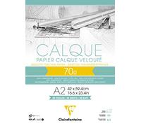 Clairefontaine 975089C - Un bloc encollé de Calque supérieur 50 feuilles 42x59,4 cm 70/75g
