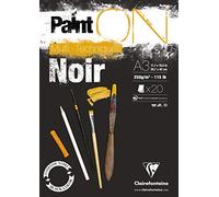 Clairefontaine Papel de dibujo multitécnico 975170C A3 negro 250 g 20 hojas grano ligeramente rugoso