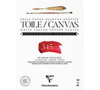 Clairefontaine 975225C - Un bloque de tela flor de lirio blanco algodón 345 g 10 F pegado cabeza 42 x 56 cm