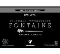 Clairefontaine 975306C - Un bloque encolado 4 lados de papel dibujo Fuente 20 hojas grano fino 36 x 51 cm, 300 g, negro