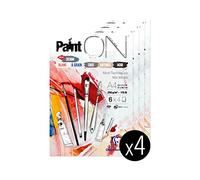 Clairefontaine 975410C - Bloque de pegamento multitécnico - 24 hojas de papel de dibujo multifunción - Surtido de 6 colores x4 hojas - A4 21 x 29,7 cm 250 g - Paquete de 4 bloques