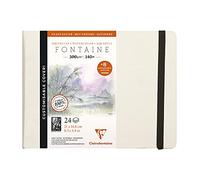 Clairefontaine 975441C - Cuaderno cosido de papel de dibujo, fuente blanca satinada, 24 páginas, 21 x 14,8 cm, 300 g + 8 Sobres postales preimpresas