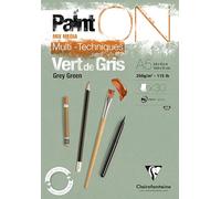 Clairefontaine Bloc dibujo multitécnicas PaintON 975704C 30 hojas A5 250 g 100% celulosa Verde gris
