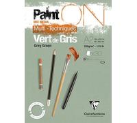 Clairefontaine 975707C PaintON - Bloque de pegamento multiusos (30 hojas, papel multitécnico, grano ligero, A2, 42 x 59,4 cm, 250 g), color verde
