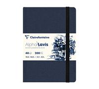Clairefontaine 975960C - Libreta Cosida Alpha Lavado - 40 Hojas de Papel de Dibujo Liso Blanco Alpha Lavado A6 14,8x10,5 cm 200g - Ideal para las Artes Gráficas