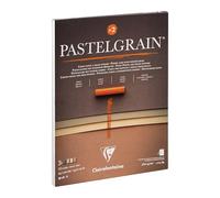 Clairefontaine 976061C Bloc Pegado PastelGrain n°2-12 Hojas Cartulina Especial para Pasteles Secos - 24x30 cm 360g - Surtido tonos naturelles - Separadores en Papel Cristal