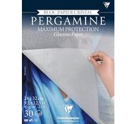 Clairefontaine 976100C Bloc encolado Pergamine 24x32 cm 45g - 30 Hojas Papel Cristal Flexible Ligeramente Transparente - Ideal para Proteger de los Dessins