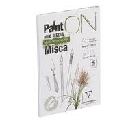 Clairefontaine 976120C Bloc Pegado PaintON Multi-técnicas - 15 Hojas Papel de Dibujo Multi-técnicas de Grano Ligeresmante Rugoso - Blanco - A5 14,8x21 cm 250g