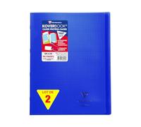 Clairefontaine 981622AMZC Un lot de 2 Cahiers Agrafés Koverbook - 24x32 cm - 96 Pages Petits Carreaux avec Marge 90 g - Couverture Polypro - bleu marine