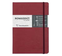 Clairefontaine Age Bag 793432 C - Cuaderno cosido dos cuadrado cuadros pequeños protectora grano piel sintética 192 páginas 90 g 14,8 x 21 cm rojo cereza