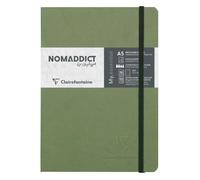 Clairefontaine Age Bag 793433 C - Cuaderno cosido dos cuadrado cuadros pequeños protectora grano piel sintética 192 páginas 90 g 14,8 x 21 cm verde espuma