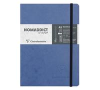 Clairefontaine Age Bag 793434 C - Cuaderno cosido dos cuadrado cuadros pequeños protectora grano piel sintética 192 páginas 90 g 14,8 x 21 cm azul