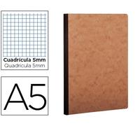 Clairefontaine age-bag Libreta tapa cartulina lomo cosido cuadro 5 mm 96 hojas 148x210 mm 90 gsm color havana