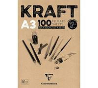 Clairefontaine bloc de papel Kraft), color marrón, blanco, 90 g