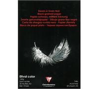 Clairefontaine Bloque Etival color 160 gramos 20 hojas negro, color negro 42 x 30 cm