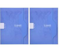 Clairefontaine Calligraphe ES 7005C - Un cahier piqué (gamme 7000 de Calligraphe) 60 pages 17x22 cm 70g grands carreaux, couverture carte offset, couleur aléatoire (Paquete de 2)
