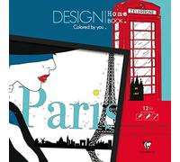 Clairefontaine Ciudades Step by Step colorear para adultos, Gris/Blanco, hojas de 12