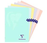Clairefontaine Cuaderno Mimesys 308166C, DIN A4, 21 x 29,7 cm, 48 hojas, 90 g, a rayas, para el colegio, cubierta impermeable de polipropileno, colores pastel