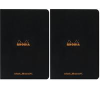 Clairefontaine ES RHODIA, 119166C, Cuaderno Negro, A4, Interior: Punteado, 96 páginas, Papel Blanco 80 gr/m², Tapa de cartón estucado suave y resistente, Negro (Paquete de 2)