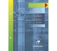 Clairefontaine - Juego de 100 hojas (16,5 x 21 cm, 2 agujeros, forrada y margen), color blanco