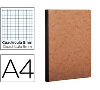 Clairefontaine Libreta Age-Bag Tapa Cartulina Lomo Cosido Cuadro 5 mm 96 Hojas Color Havana 210x297 mm