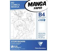 Clairefontaine Bloc Storyboard Manga – Marco simple – Blanco B4 55 g
