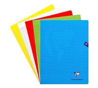 Clairefontaine Mimesys 303381C Cuaderno acolchado de polipropileno, cuadros grandes, 140 páginas, 90 g, 24 x 32 cm, color aleatorio