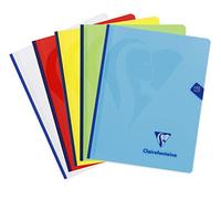 Clairefontaine Mimesys 309741 C - Cuaderno (a cuadros, 90 g, cosido, cubierta de polipropileno, 192 páginas, 17 x 22 cm) color aleatorio