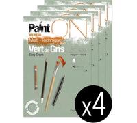Clairefontaine PaintON 975704C - Bloque de pegamento multiusos (30 hojas, papel multitécnico, grano ligero, A5, 14,8 x 21 cm, 250 g), paquete de 4 bloques
