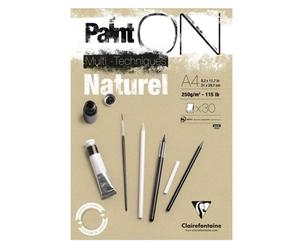 Clairefontaine Paint'On Bloc Pegado Kraft 250gsm A4 30 Hojas Nuevo