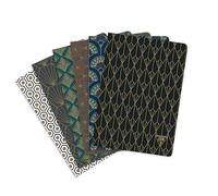 Clairefontaine - Ref 192036C - Cuaderno de lomo cosido Neo Deco (48 hojas) - Tamaño A5, papel vitela cepillado de 90 g/m², revestimiento mate, regla - Patrones surtidos (paquete de 6)