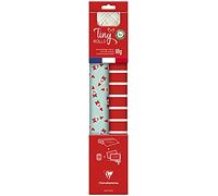 Clairefontaine - Ref 223890C - Juego de sobres para regalo (2 unidades, 80 g/m², 35 x 5 m), 10 etiquetas de regalo (rectangulares y redondas), cinta de 20 m, patrones rojos y azules