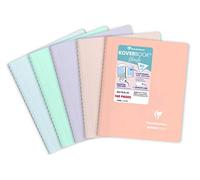 Clairefontaine - Ref 366781C - Cuaderno Koverbook Blush (80 hojas) - Tamaño A5, con forro de papel vitela cepillado de 90 g/m², tapa de Polypro pastel - Colores surtidos (paquete de 5)