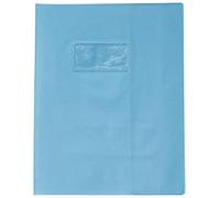 Clairefontaine - Ref 72010C - Funda protectora para cuaderno de ejercicios (PVC, 170 x 220 mm, tamaño de 170 x 220 mm), diseño de caligrafía, color azul claro