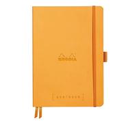 Clairefontaine Rhodiarama goalbook cuaderno 240 páginas numeradas marfil cuadros pequeños A5 90 G naranja
