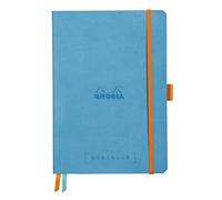 Clairefontaine Rhodiarama goalbook cuaderno 240 páginas numeradas marfil cuadros pequeños A5 90 G turquesa
