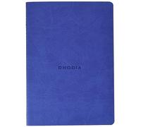 Clairefontaine Rhodiarama - Libreta grapada, textil, 64 páginas Dot de lunares marfil A5, 14,8 x 21 cm, 90 g Sapphire