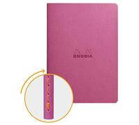 Clairefontaine Rhodiarama - Libreta grapada, textil, 64 páginas Dot de lunares marfil A5, 14,8 x 21 cm, 90 g lila