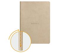 Clairefontaine Rhodiarama - Libreta grapada, textil, 64 páginas Dot de lunares marfil A5, 14,8 x 21 cm, 90 g beige