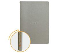 Clairefontaine Rhodiarama - Libreta grapada, textil, 64 páginas Dot de lunares marfil A5, 14,8 x 21 cm, 90 g Plata