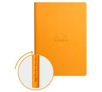 Clairefontaine Rhodiarama - Libreta grapada, textil, 64 páginas rayadas, marfil, A5, 14,8 x 21 cm, 90 g Naranja