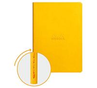 Clairefontaine Rhodiarama - Libreta grapada, textil, 64 páginas rayadas, marfil, A5, 14,8 x 21 cm, 90 g Narciso