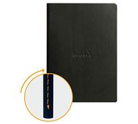 Clairefontaine Rhodiarama - Libreta grapada, textil, 64 páginas rayadas, marfil, A5, 14,8 x 21 cm, 90 g Negro