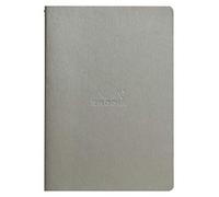 Clairefontaine Rhodiarama - Libreta grapada, textil, 64 páginas rayadas, marfil, A5, 14,8 x 21 cm, 90 g Plata
