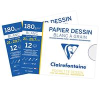 Clairefontaine Un Lote de 2 Fundas de Dibujo Escolar de Grano