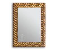 Clamaro Espejo de Pared Turín Antiguo, Dorado, Marco de Madera, 40 x 80 cm | Madera de Abeto, Hecho a Mano en Alemania, Acabado en Cristal Real, Panel Trasero HDF, Colgador de Metal, 78 mm de Ancho